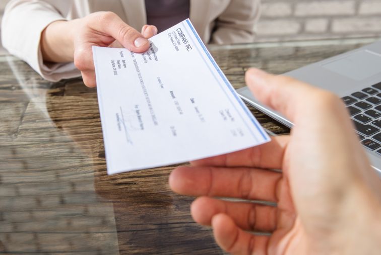 Handing Paycheck