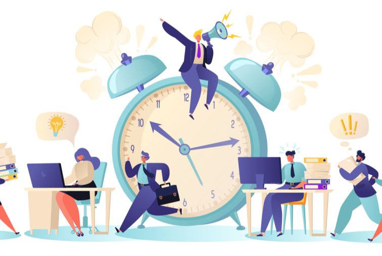Cartoon Busy Worker