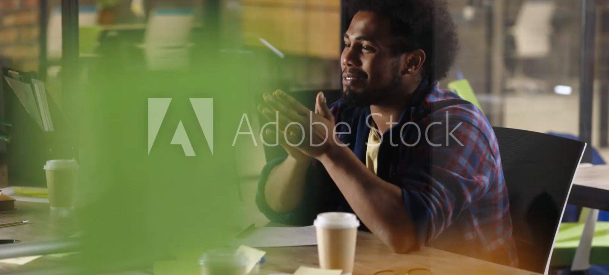 Man working at coffee shop