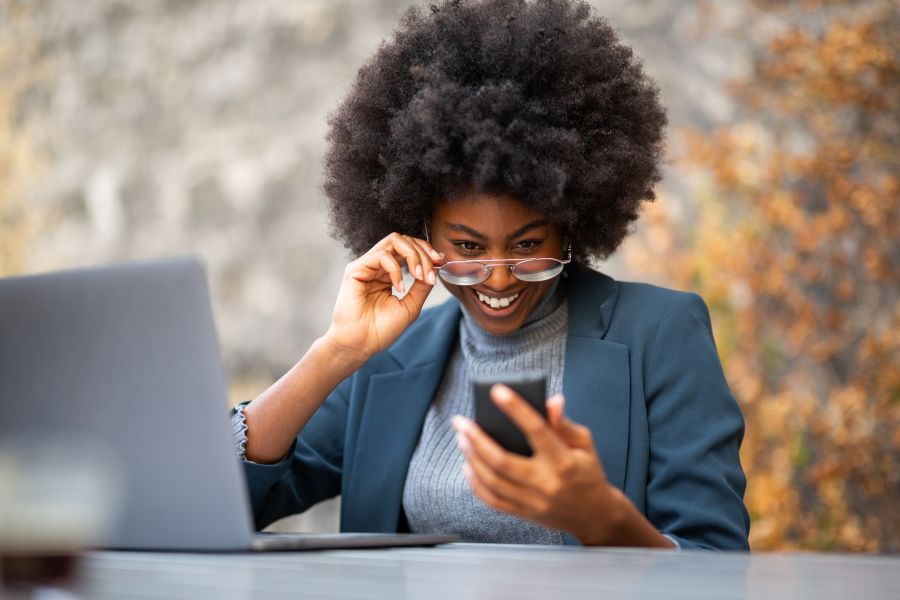 Woman Looking at Phone